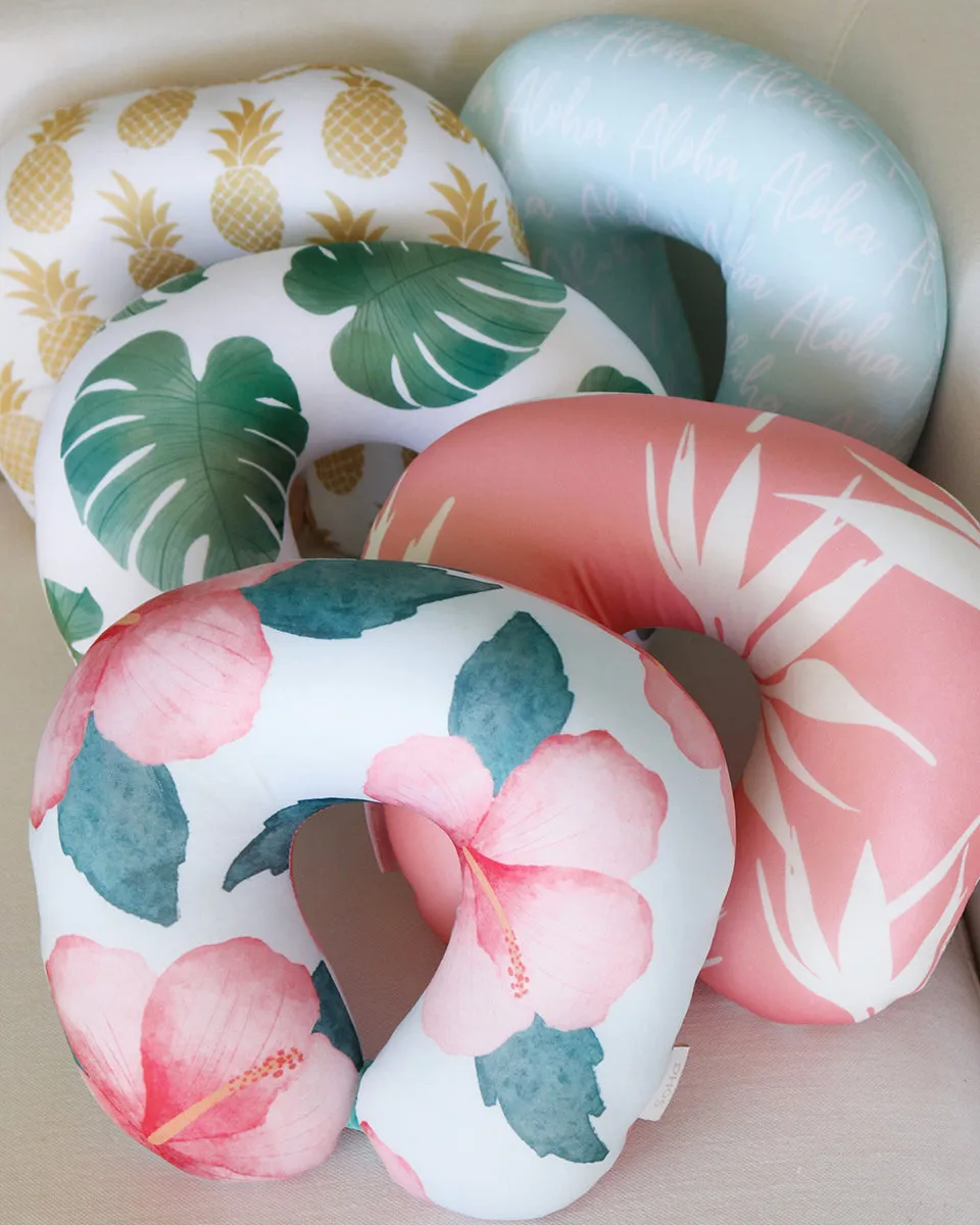 Monstera Pink Pillow & Eye Mask Set of 2