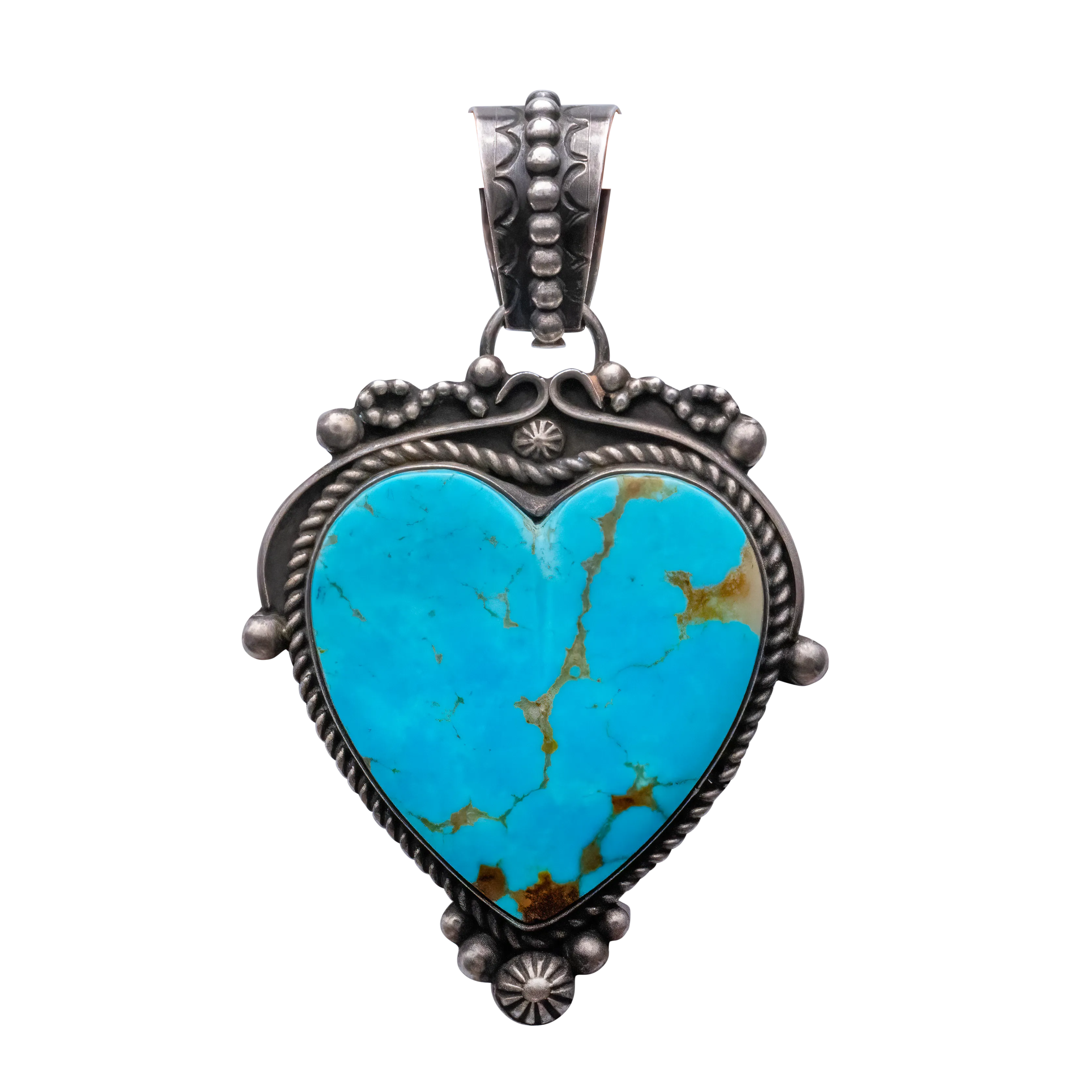 Number Eight Turquoise Heart Pendant | Rex Albeita