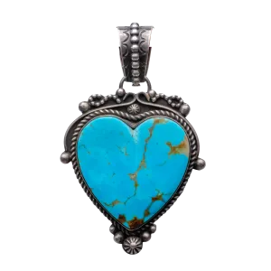 Number Eight Turquoise Heart Pendant | Rex Albeita