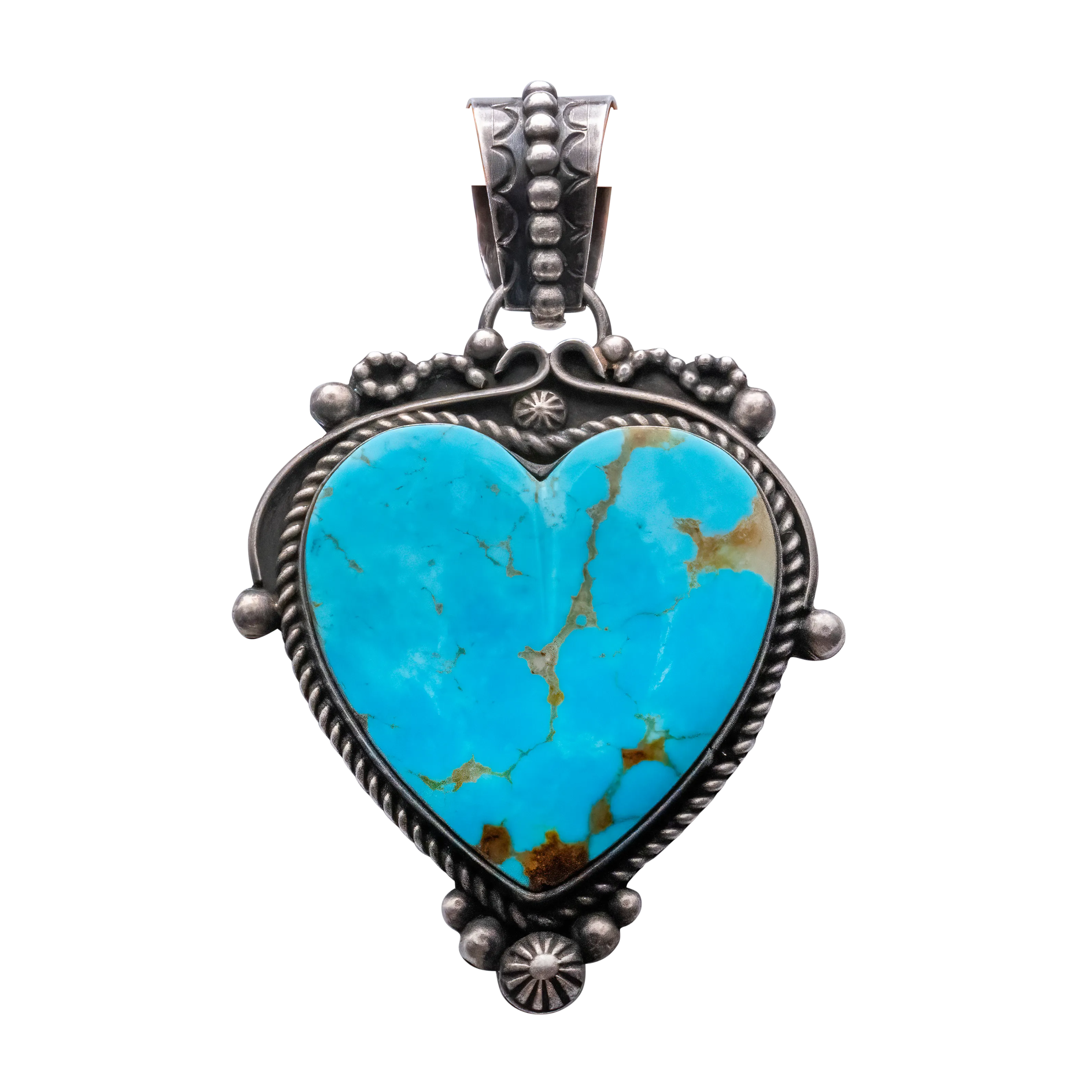 Number Eight Turquoise Heart Pendant | Rex Albeita