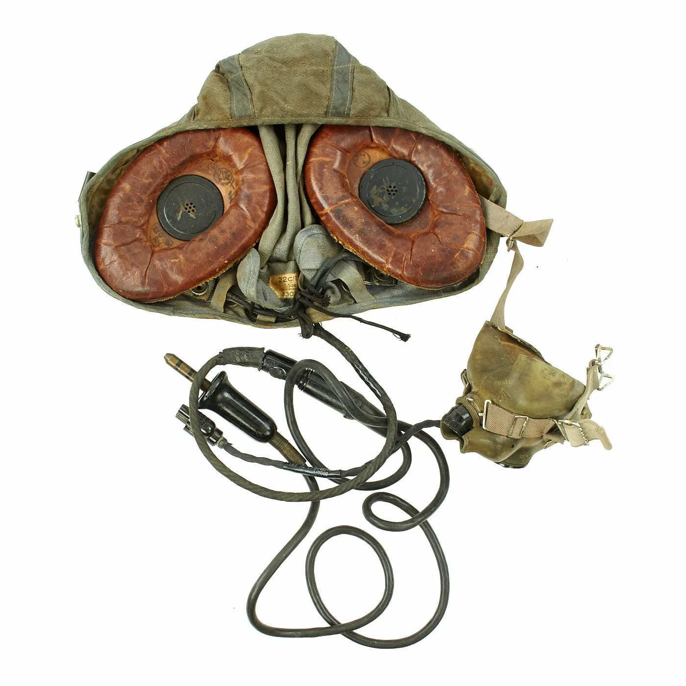 Original British Royal Air Force 22C Flying Helmet with Mk VIII Goggles and Oxygen Mask