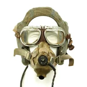 Original British Royal Air Force 22C Flying Helmet with Mk VIII Goggles and Oxygen Mask