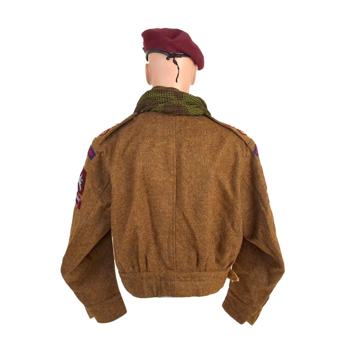 Original British WWII Airborne Royal Artillery P-40 “Battledress” Uniform Set - Beret, Tunic, Shirt, Trousers, Gaiters and Scrim