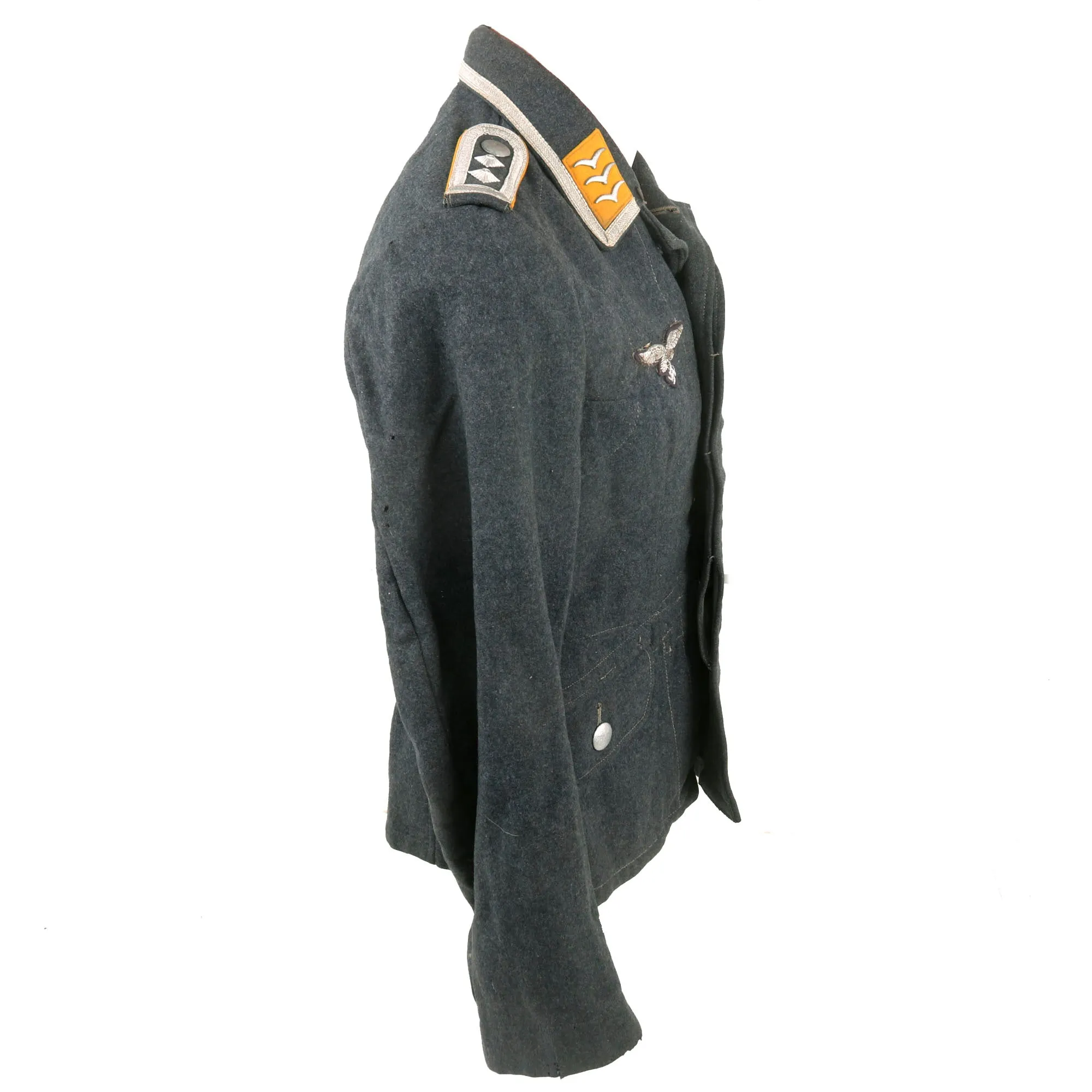 Original German WWII Early Luftwaffe Oberfeldwebel NCO Fliegerbluse Tunic with Fallschirmjäger Badge & Droop Tail Eagle