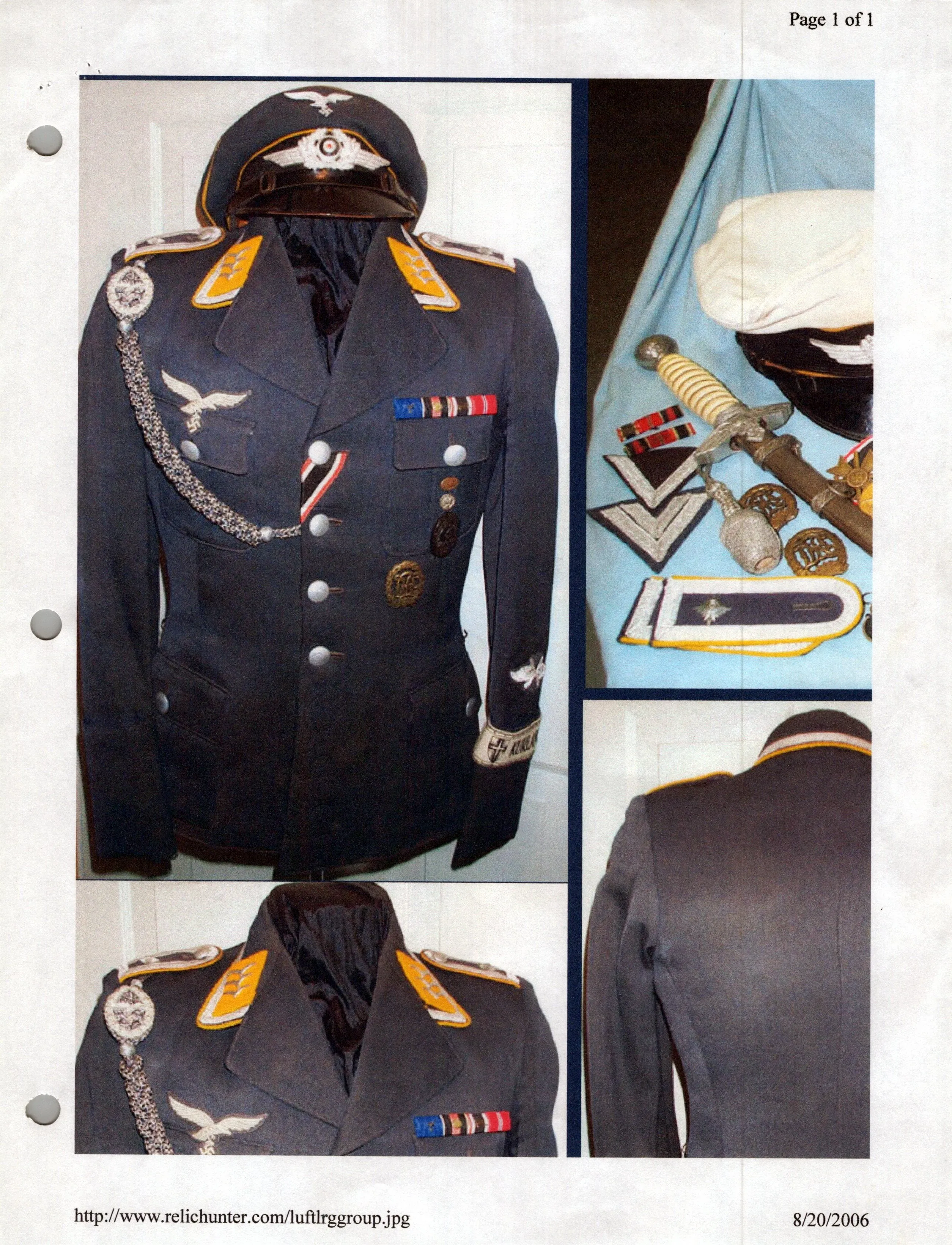 Original German WWII Luftwaffe Feldwebel Georg Gebauer NCO Uniform Tunic with KURLAND Cuff Title & Documentation Grouping