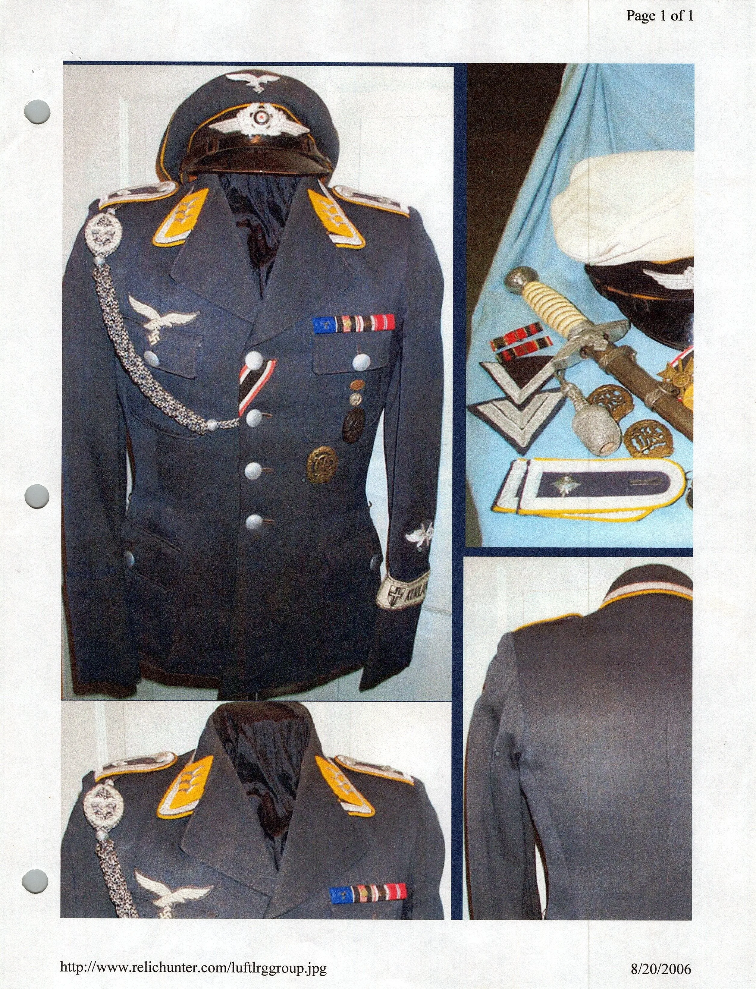 Original German WWII Luftwaffe Feldwebel Georg Gebauer NCO Uniform Tunic with KURLAND Cuff Title & Documentation Grouping