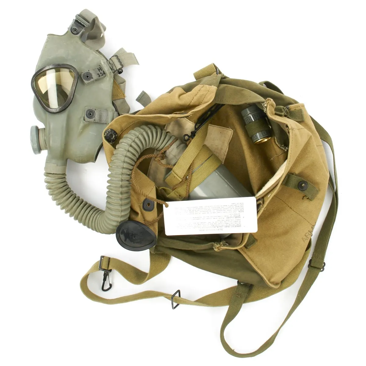 Original U.S. WWII M4 Lightweight Service Gas Mask Set - Excellent Condition