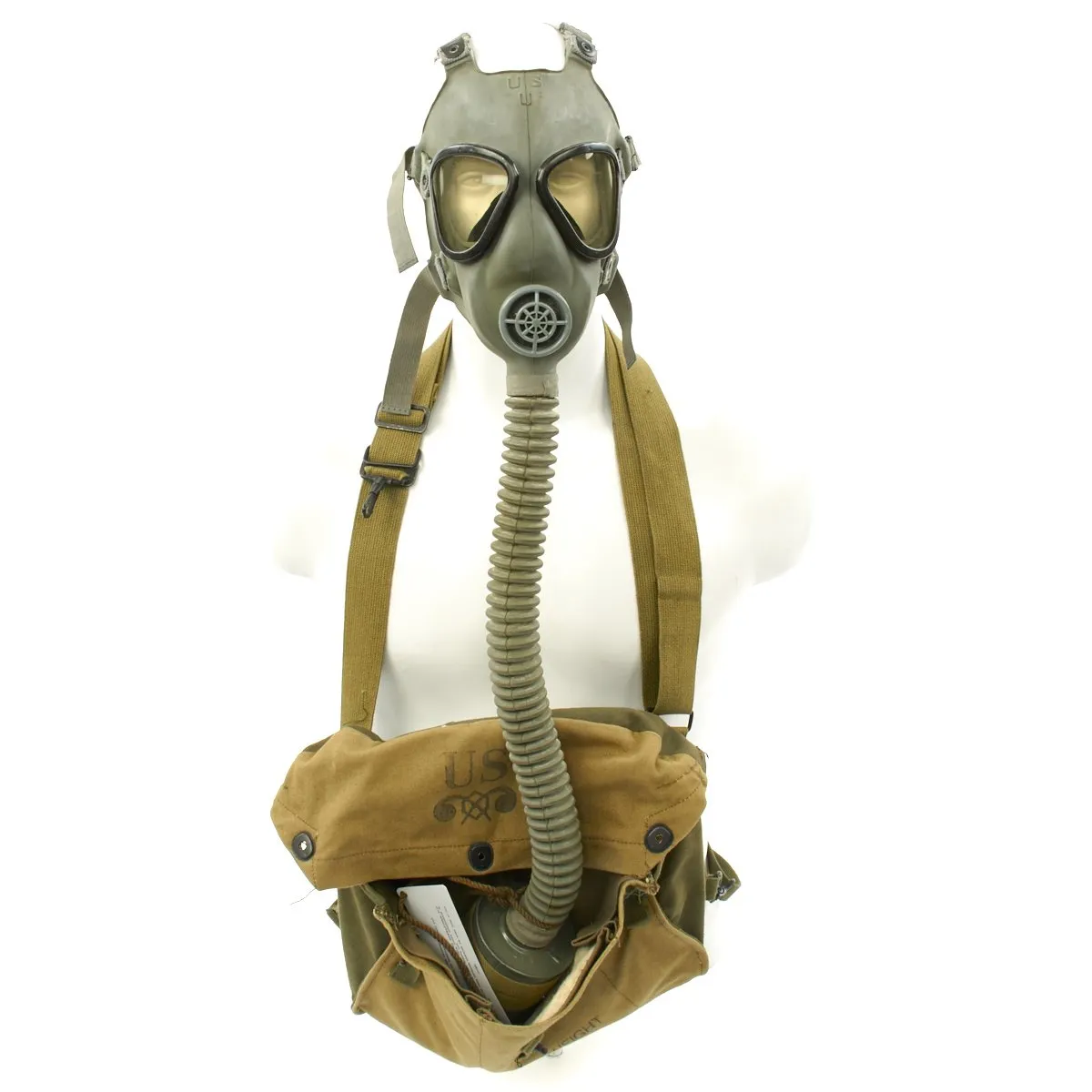 Original U.S. WWII M4 Lightweight Service Gas Mask Set - Excellent Condition