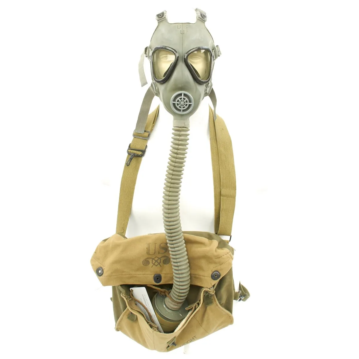 Original U.S. WWII M4 Lightweight Service Gas Mask Set - Excellent Condition