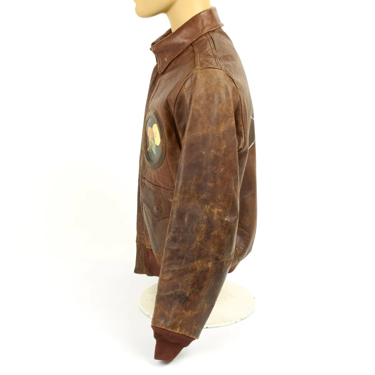 Original U.S. WWII P-61 Black Widow 348th Night Fighter Squadron A2 Leather Flight Jacket (Size 42)