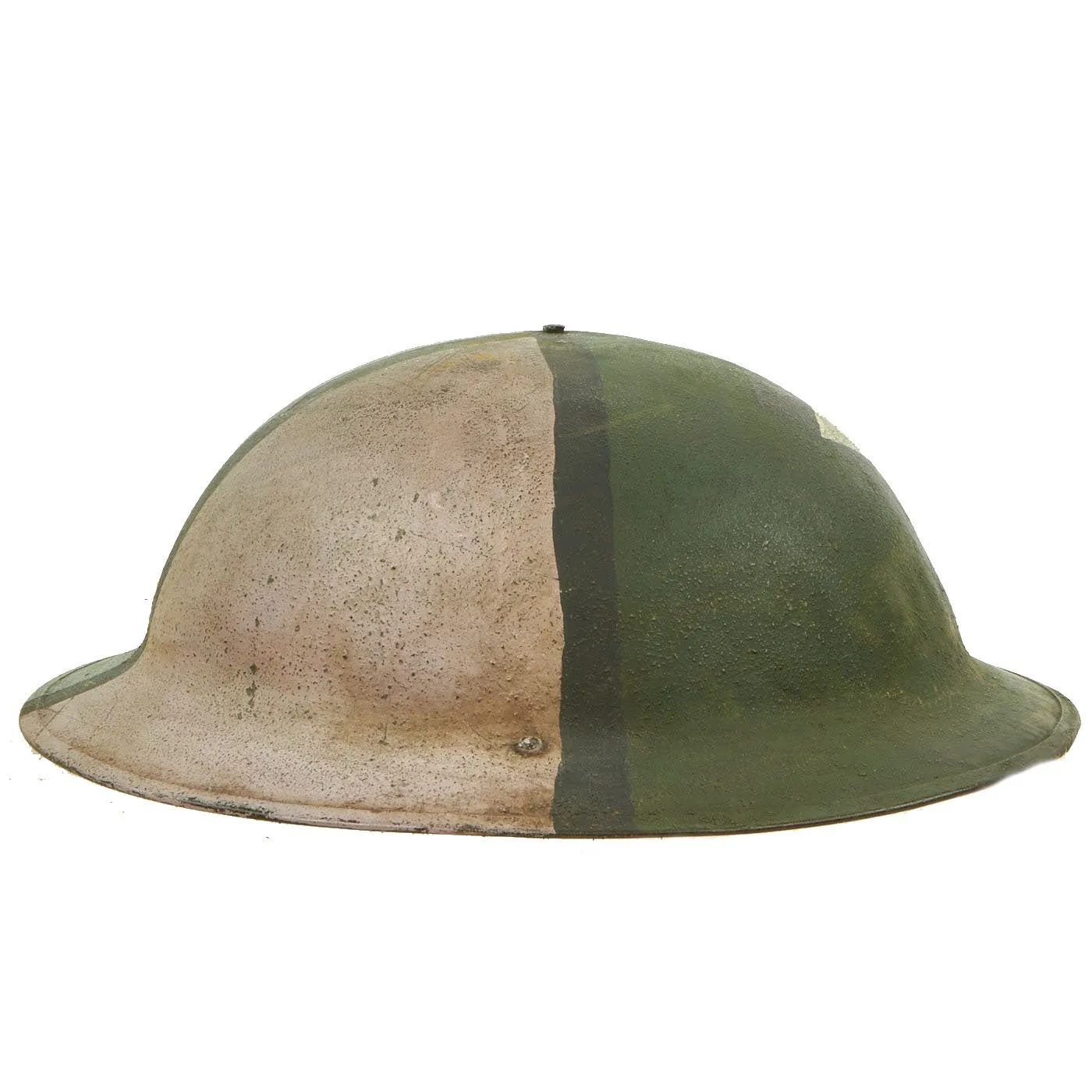 Original WWI U.S. Marine Corps 3rd Battalion 5th Marines M1917 Doughboy Helmet with Camouflage Paint - 2nd Division