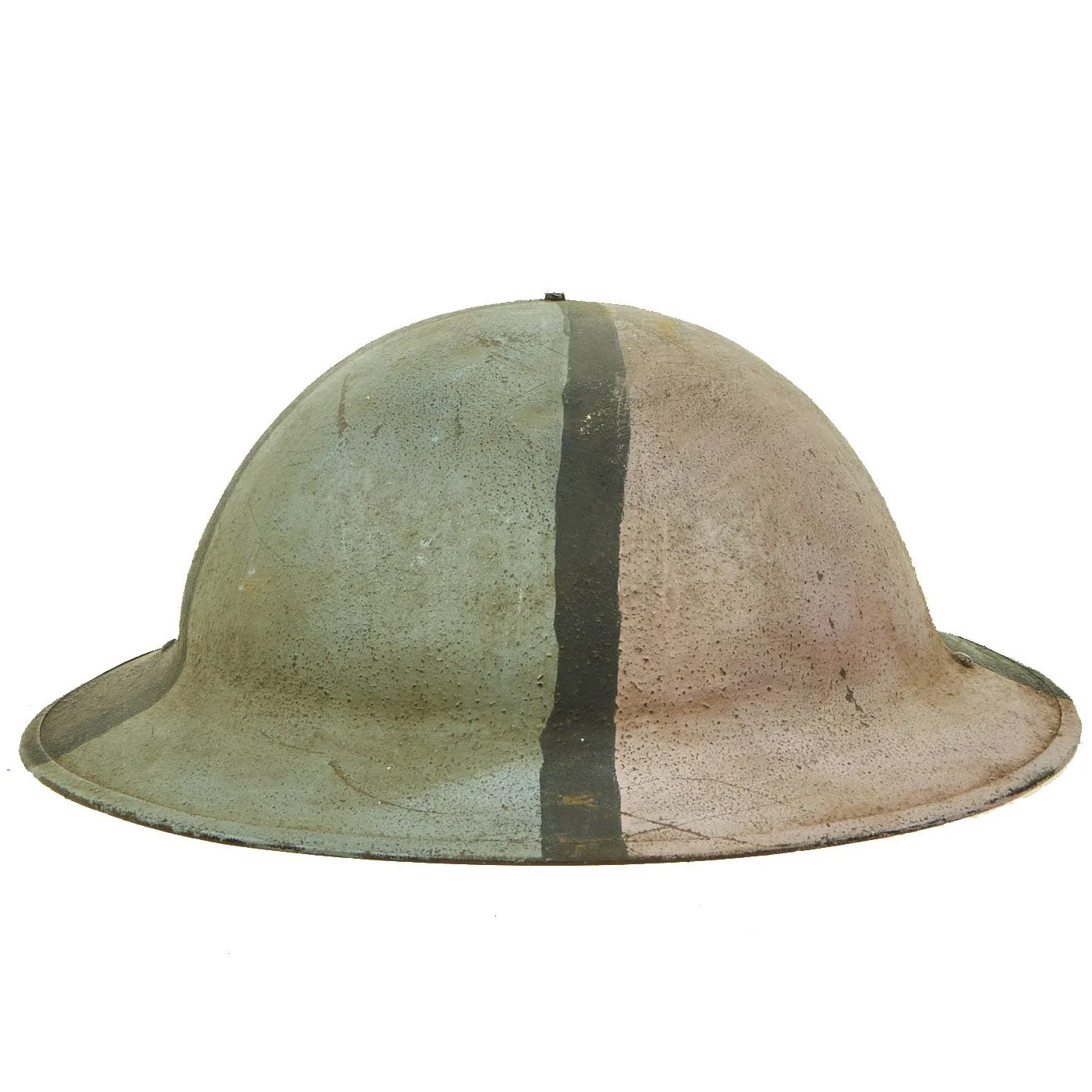 Original WWI U.S. Marine Corps 3rd Battalion 5th Marines M1917 Doughboy Helmet with Camouflage Paint - 2nd Division