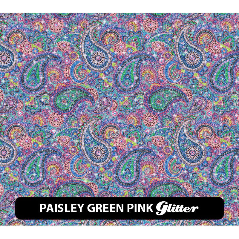 Paisley Glitter Patterned HTV (12" x 12")