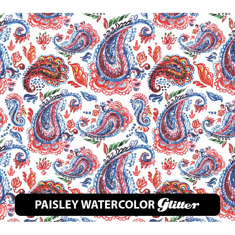 Paisley Glitter Patterned HTV (12" x 12")