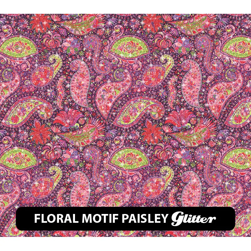 Paisley Glitter Patterned HTV (12" x 12")