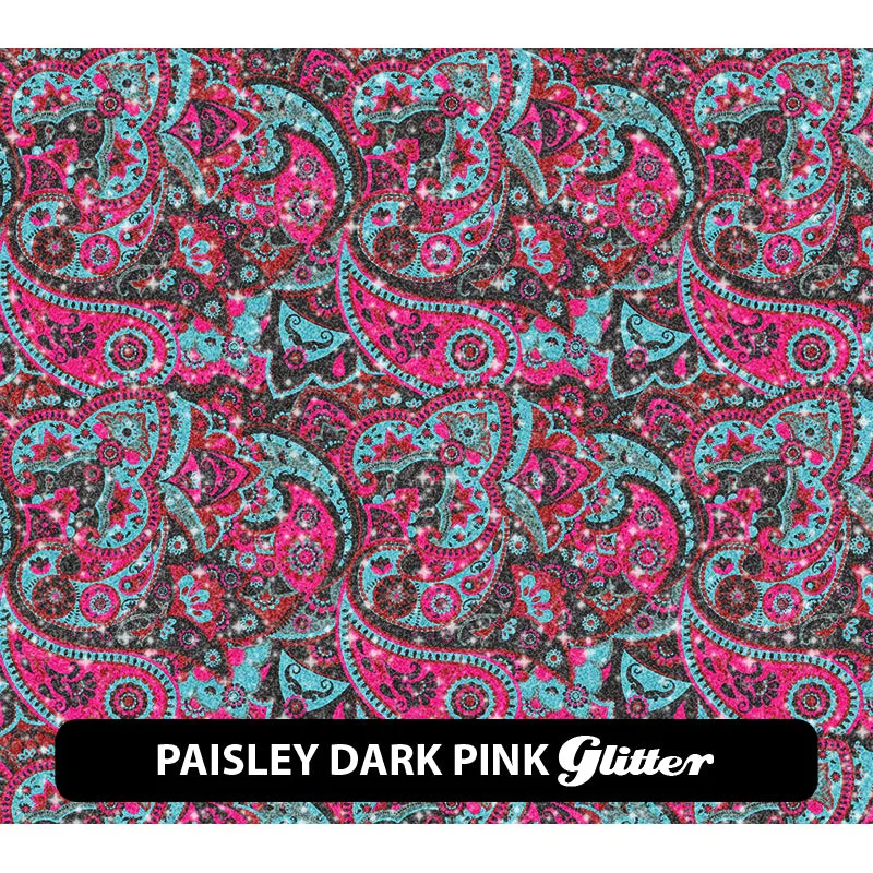 Paisley Glitter Patterned HTV (12" x 12")