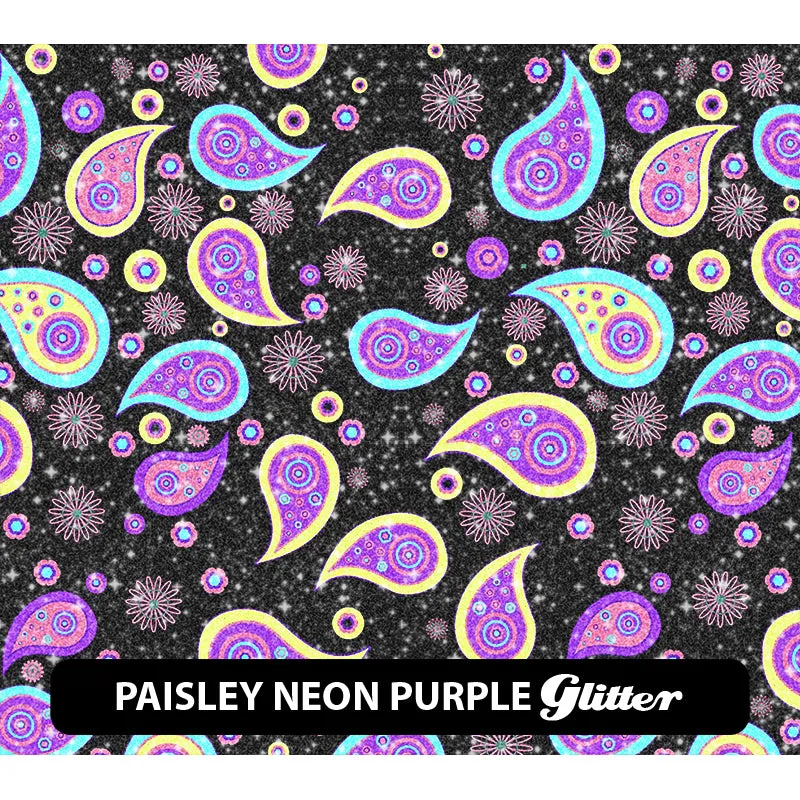 Paisley Glitter Patterned HTV (12" x 12")