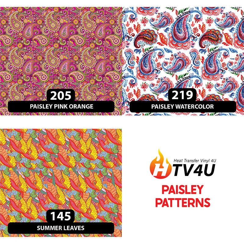 Paisley Puff Patterned HTV (12" x 12")