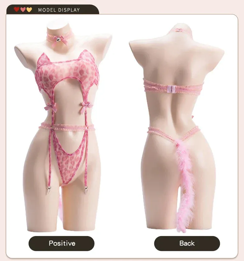 Pink Purring Leopard Cosplay Set