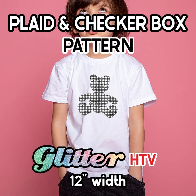 Plaid & Checker Box Glitter Patterned HTV (12" x 12")