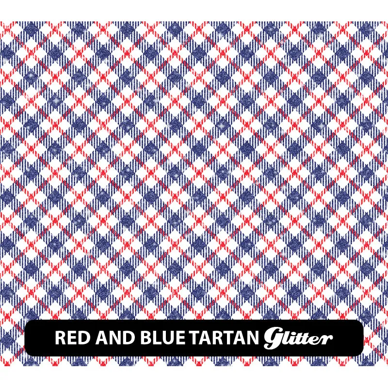 Plaid & Checker Box Glitter Patterned HTV (12" x 12")