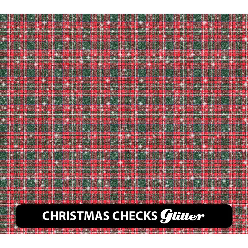 Plaid & Checker Box Glitter Patterned HTV (12" x 12")