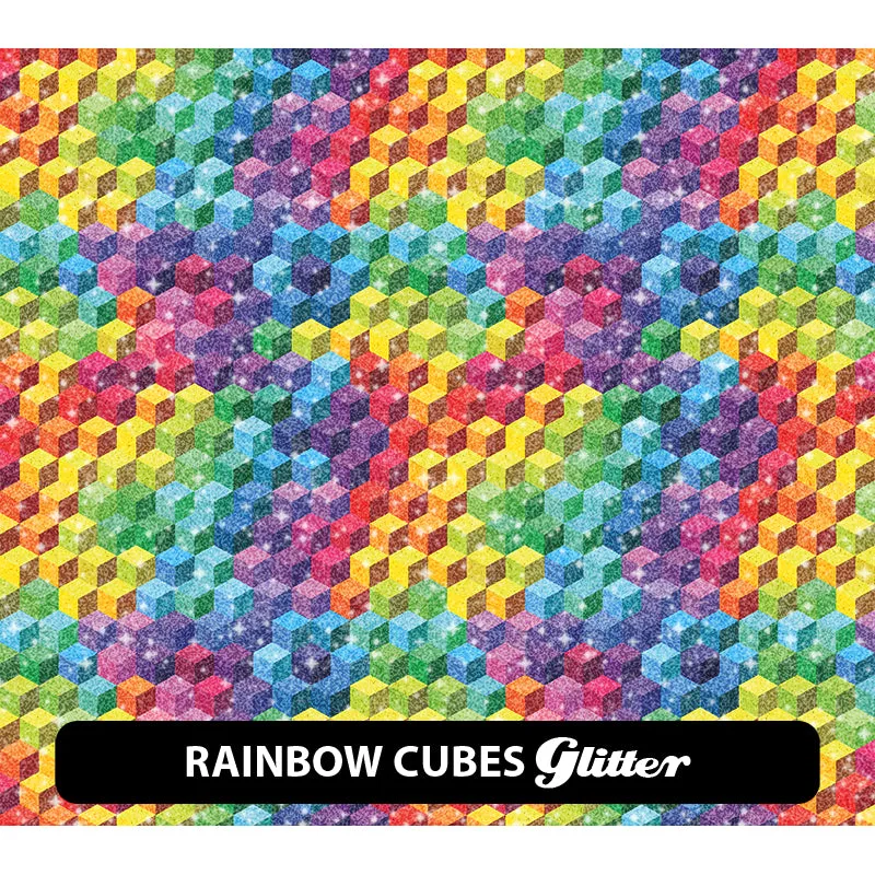 Pride / Rainbow Glitter Patterned HTV (12" x 12")