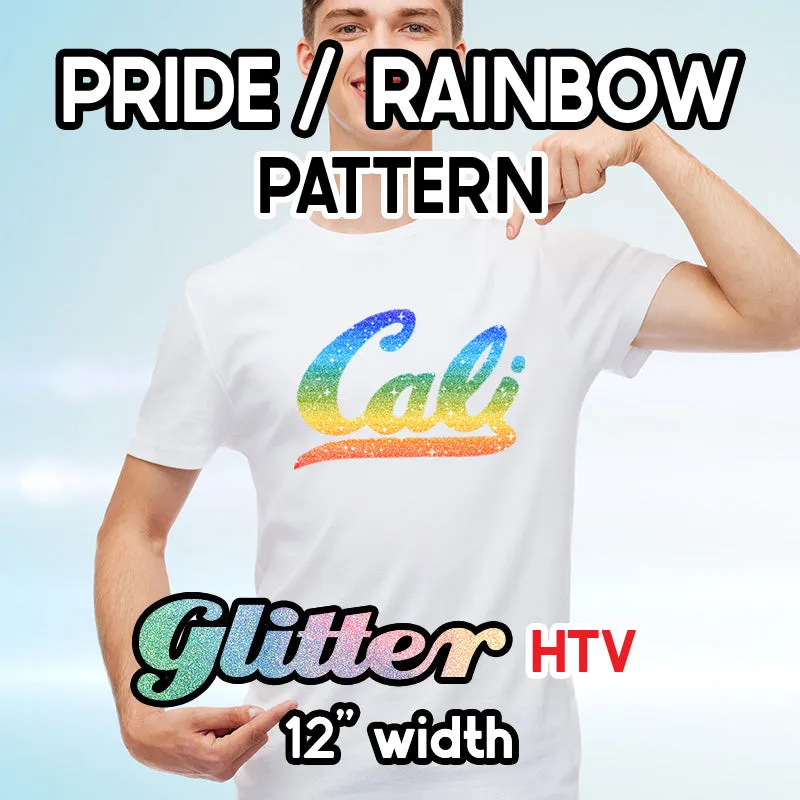 Pride / Rainbow Glitter Patterned HTV (12" x 12")