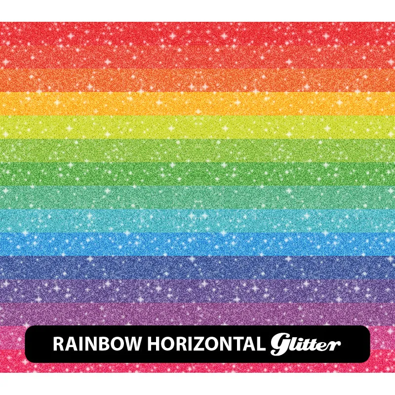 Pride / Rainbow Glitter Patterned HTV (12" x 12")