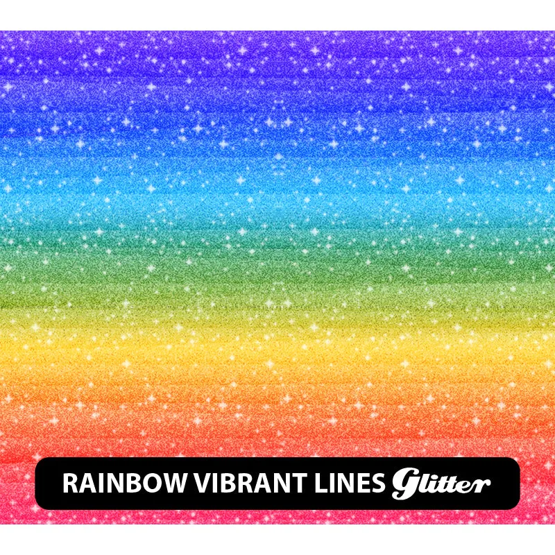 Pride / Rainbow Glitter Patterned HTV (12" x 12")