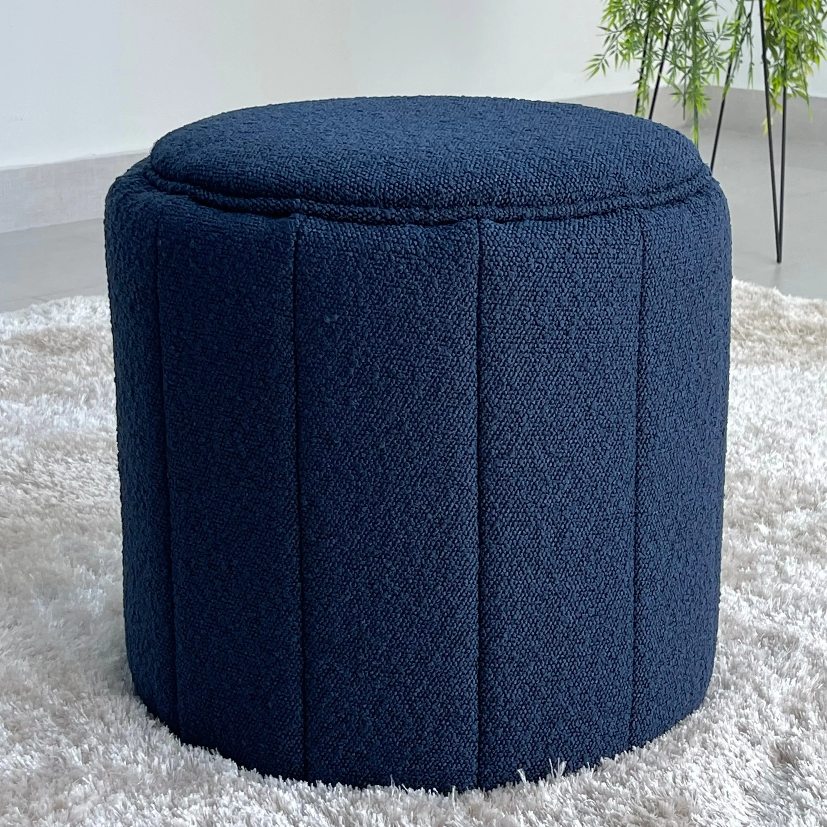 Pumpkin Blue Ottoman Terry Fabric