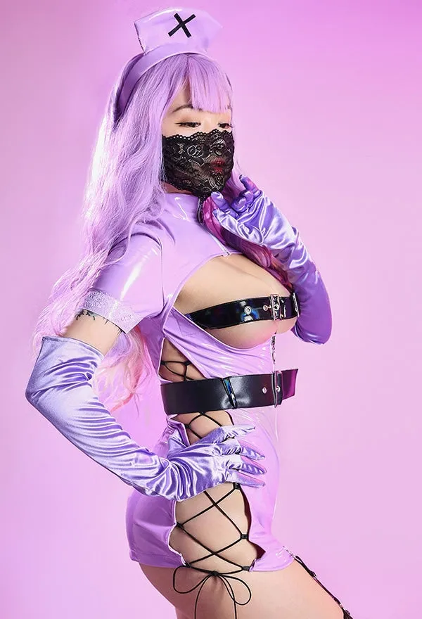 Purple Latex Medic Cosplay