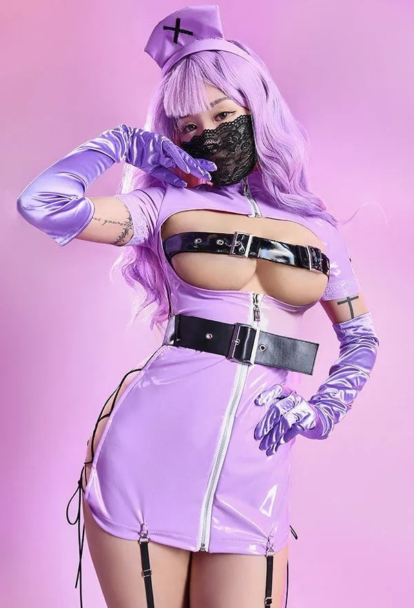 Purple Latex Medic Cosplay