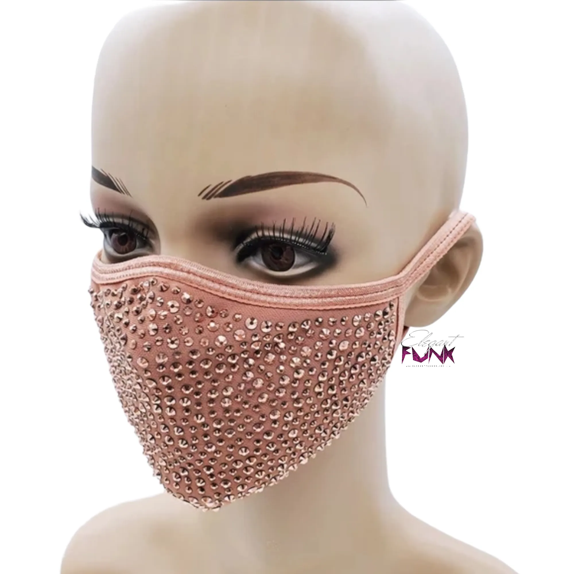 Rhinestone Face Mask, Rose Gold