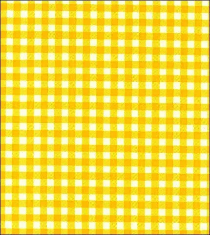 Round Oilcloth Tablecloth in Gingham Yellow