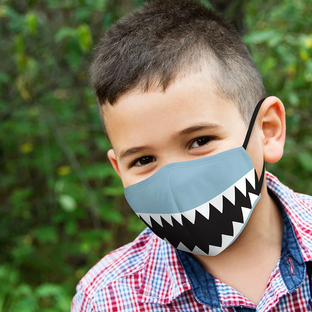 Shark Print Kids Protective Cloth Face Mask