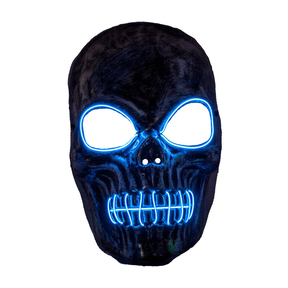 Skeleton Light Up Mask Blue