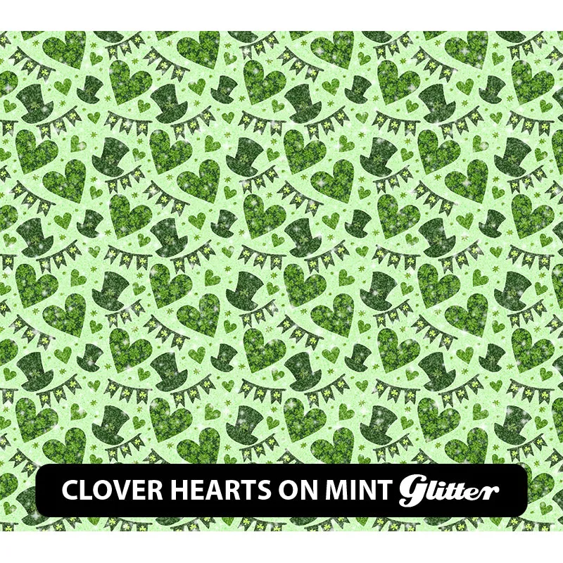 St. Patrick's Day Glitter Patterned HTV (12" x 12")