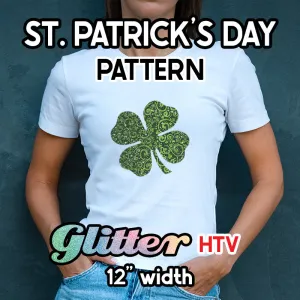 St. Patrick's Day Glitter Patterned HTV (12" x 12")