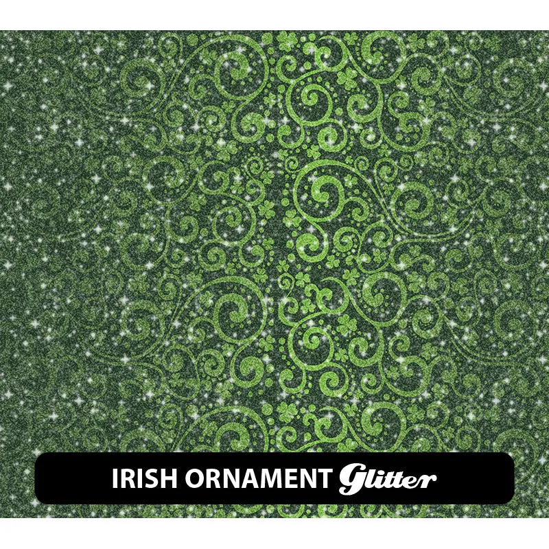 St. Patrick's Day Glitter Patterned HTV (12" x 12")