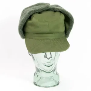 Swedish M-59 Cold Weather Cap. Used/Graded. Forest Green.