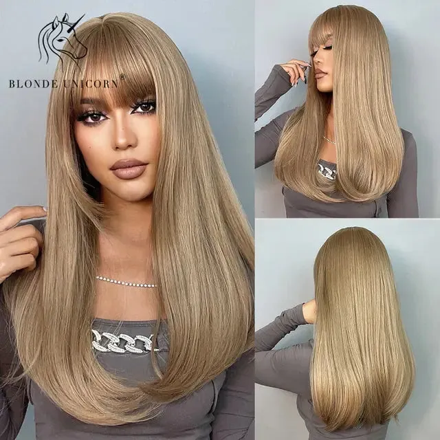 Synthetic Long Brown Wig