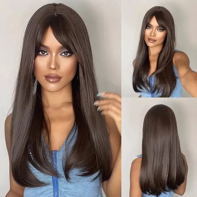 Synthetic Long Brown Wig