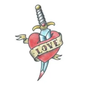 Tattooed Now! Loveheart with Dagger