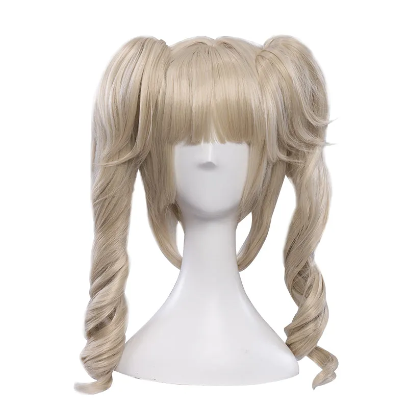 Uwowo Game Genshin Impact Barbara Shining Idol Cosplay Wig Deaconess 40cm Linen Twin tail Hair