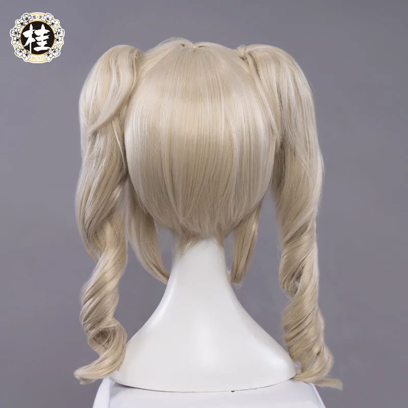 Uwowo Game Genshin Impact Barbara Shining Idol Cosplay Wig Deaconess 40cm Linen Twin tail Hair