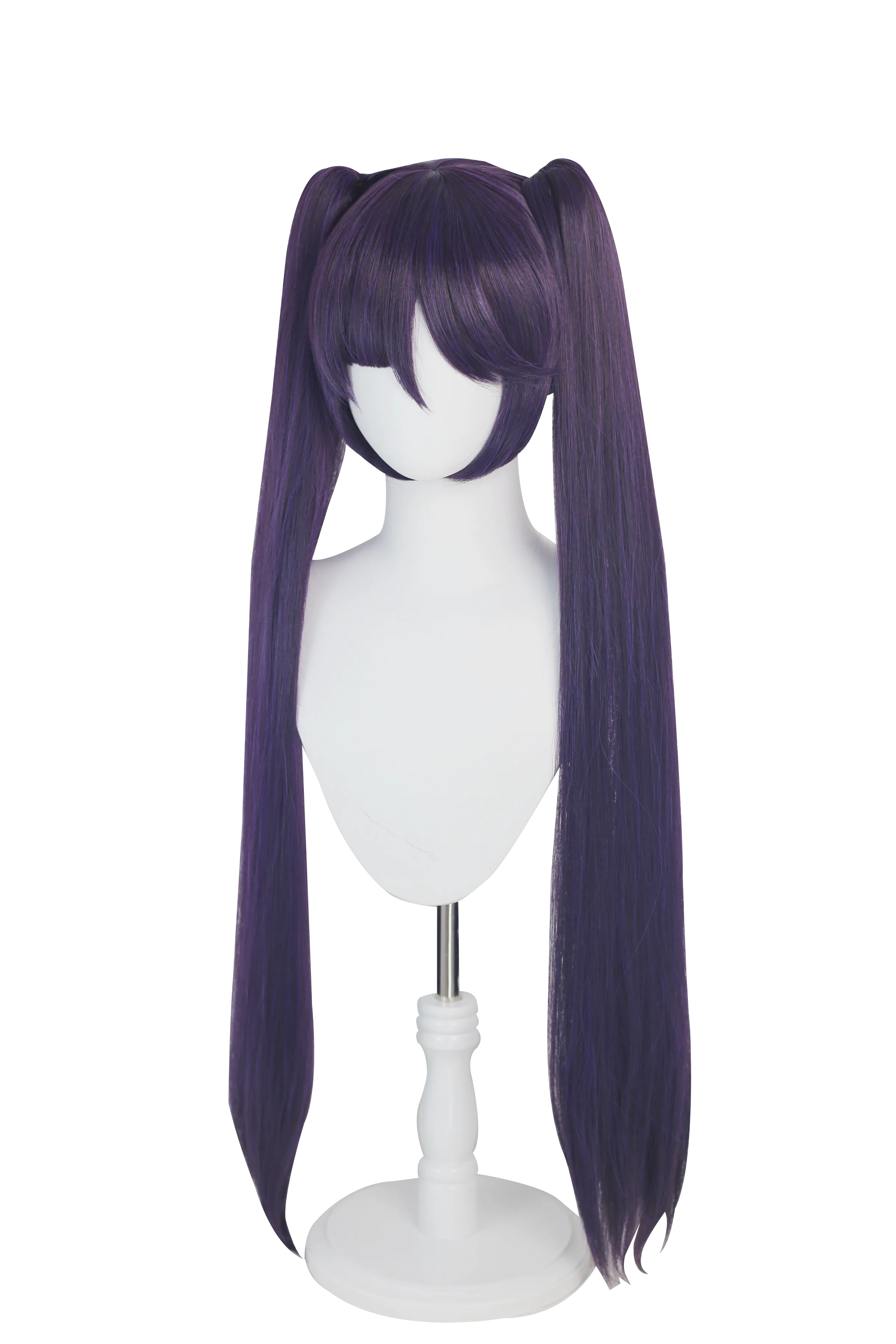 Uwowo Game Genshin Impact Mona Megistus Cosplay Wig Astral Reflection 90cm Purple Twin Tail Wig