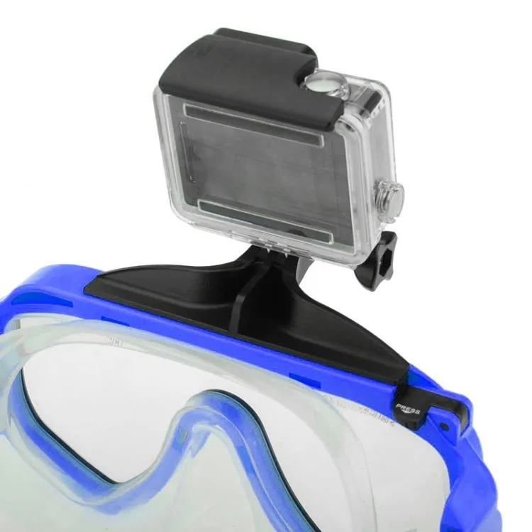 Water Sports Diving Equipment Diving Mask Swimming Glasses with Mount for GoPro, Insta360, DJI and Other Action Cameras(Blue)