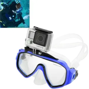 Water Sports Diving Equipment Diving Mask Swimming Glasses with Mount for GoPro, Insta360, DJI and Other Action Cameras(Blue)