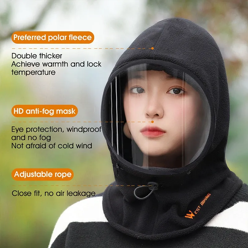 Winter Windproof Cycling Cap Anti Dust Warm Fleece Hood Ski Sport Bike Motorcycle Headgear Bicycle Hat Balaclava